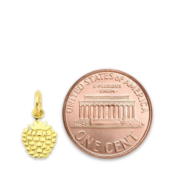 Solid 10k Gold Raspberry Charm - Summer Jewelry Gifts for Her - Picture 4 of 5